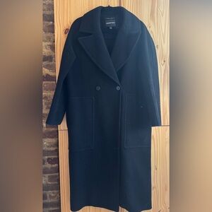 Country Road Wool Black Pea Coat